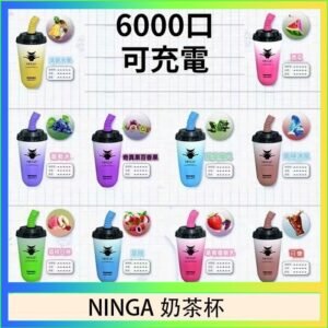 NINGA奶茶杯可充电一次性電子煙6000口